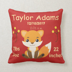 Almofada Anúncio de Nascimento do Bebê Fox Woodland Bonit