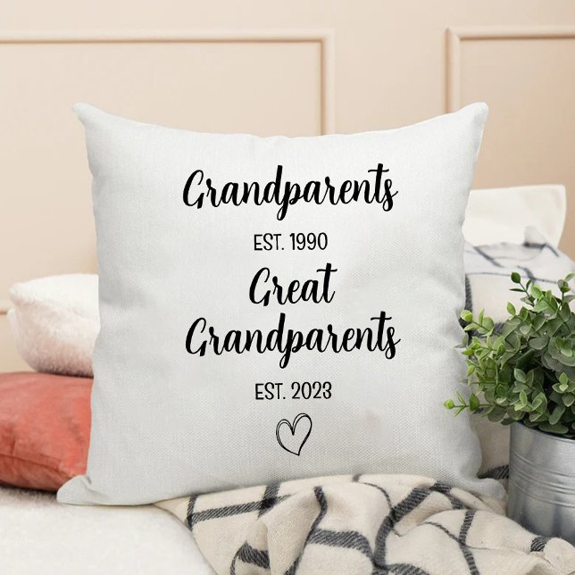 Almofada Anúncio de Nascimento | Promovido ao Excelente Avô (Birth Announcement | Promoted to Great Grandparent Throw Pillow)