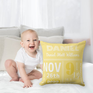 Almofada Anúncio de Parto Amarelo Limão Personalizado