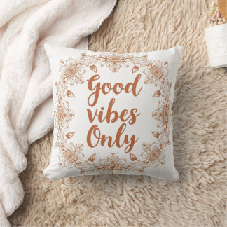 Almofada Apenas Boas Vibrações Boho Floral Mandala Terracot