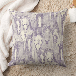 Almofada apenas cavalos violeta pérola