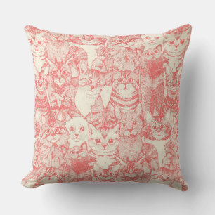 Almofada apenas gatinhos coral rosa