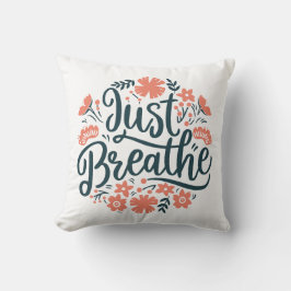 Almofada Apenas respire a meditação yoga cita o boho floral