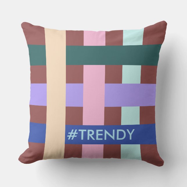 Almofada APENAS STRIPES DE COR - mistura de cores + texto e (Frente)