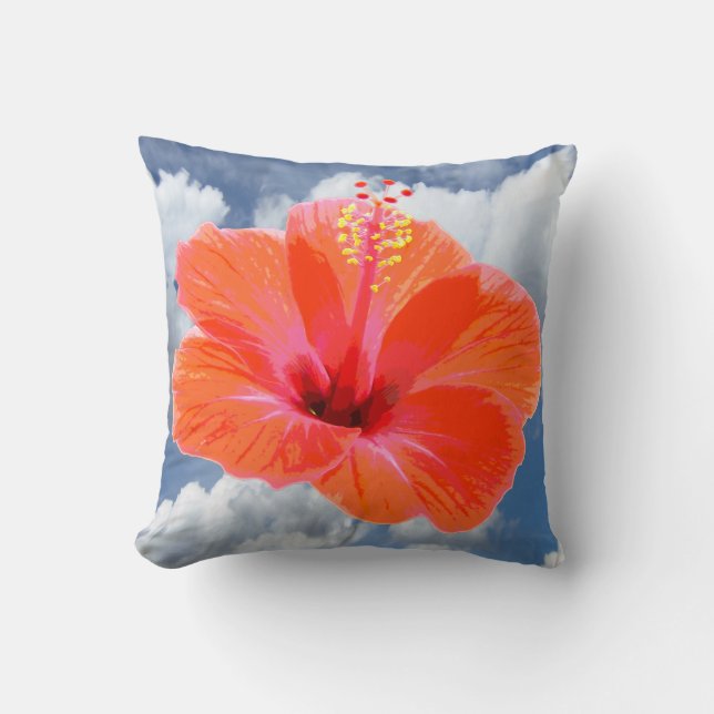 Almofada Apenas um Blossom Hibiscus + seu texto e suas idei (Frente)