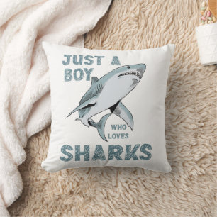 Almofada Apenas um garoto que ama o Shark Lover