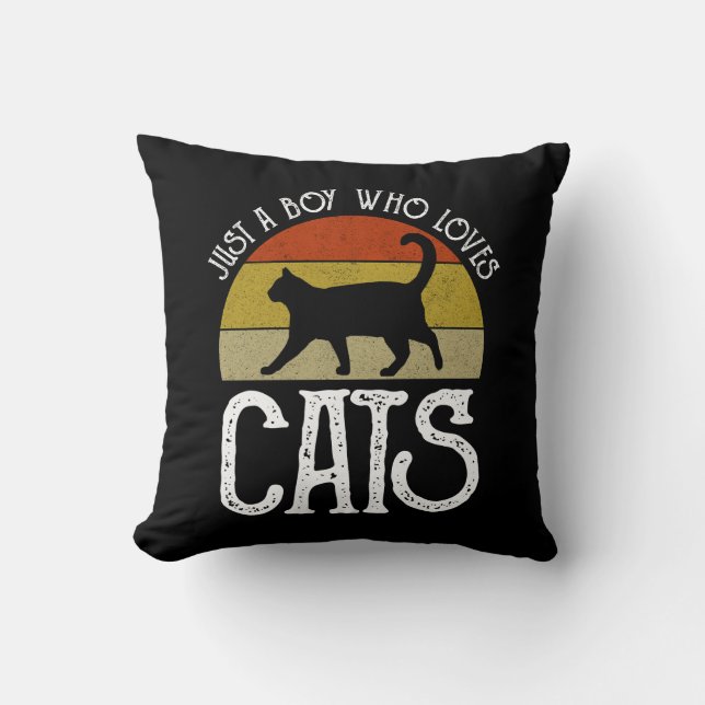 Almofada Apenas um menino que ama gatos (Frente)