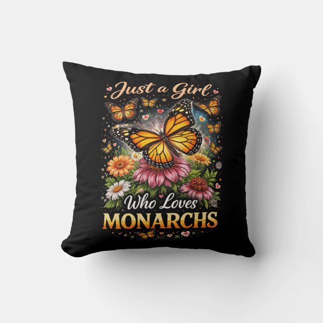 Almofada Apenas uma Garota que Ama Monarcas (Frente)