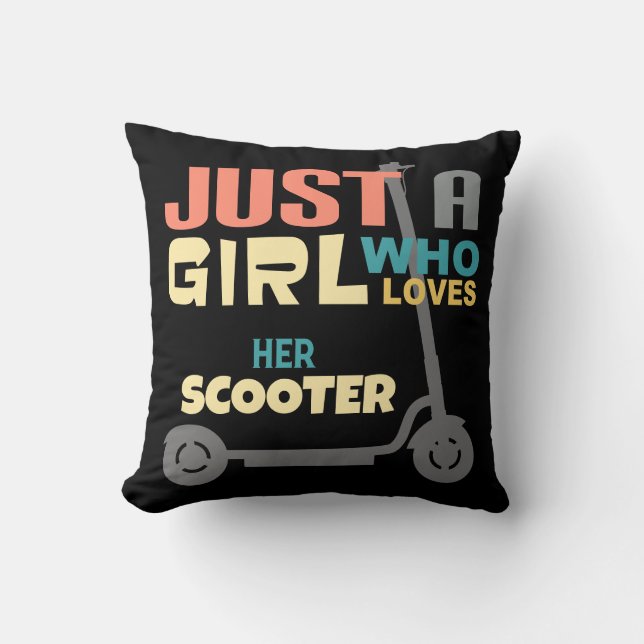 Almofada Apenas uma garota que ama seu patinete (Frente)
