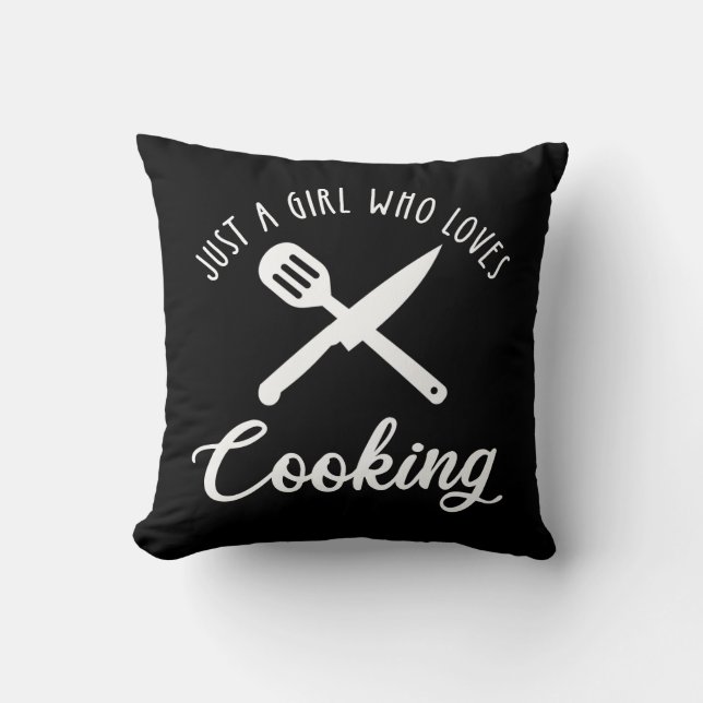 Almofada Apenas Uma Menina Que Adora Cozinhar (Frente)