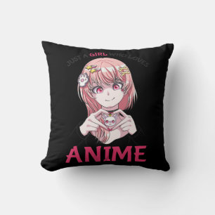 Almofada Apenas Uma Menina Que Ama Anime Merch Coisas Adole