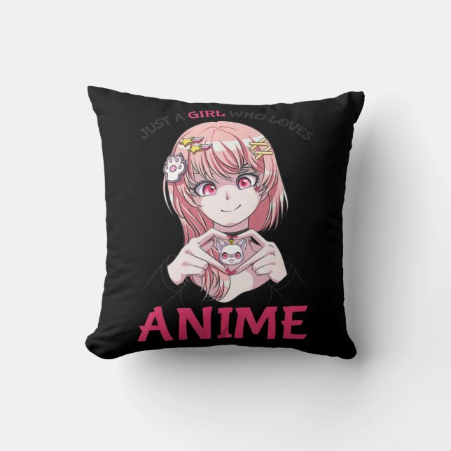 Almofada Apenas Uma Menina Que Ama Anime Merch Coisas Adole (Frente)