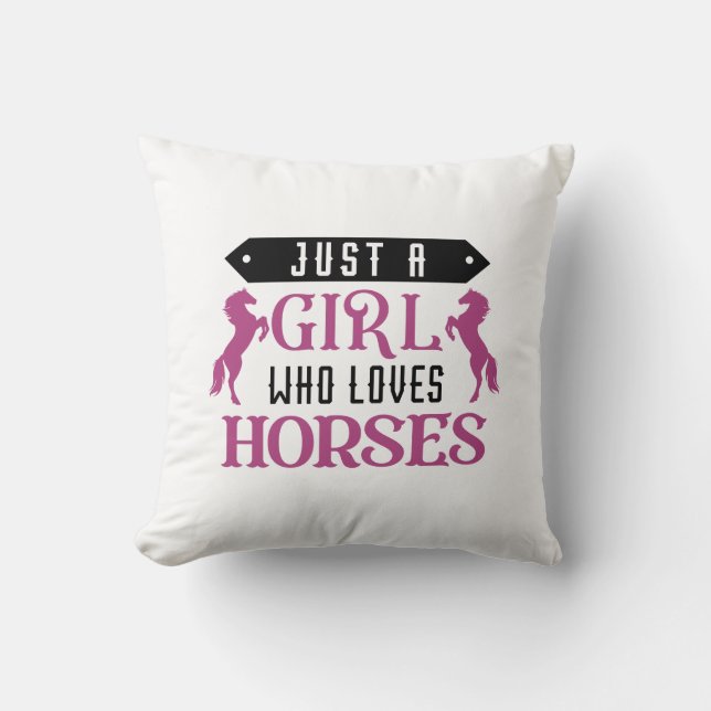 Almofada Apenas Uma Menina Que Ama Cavalos (Frente)