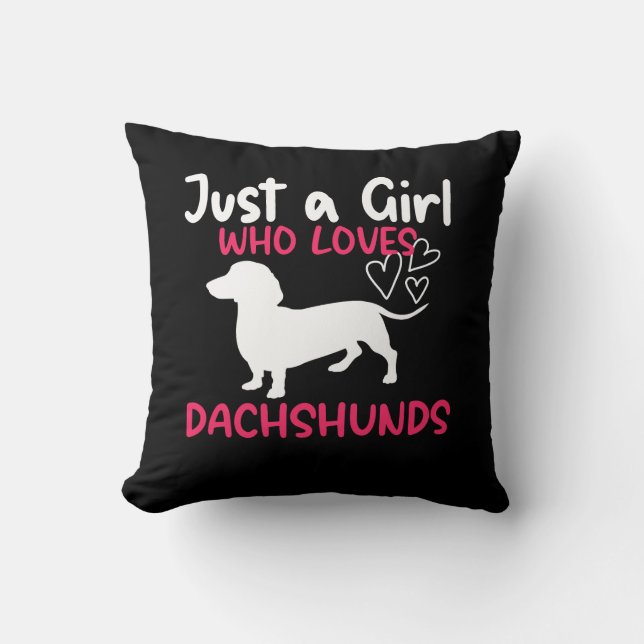 ALMOFADA APENAS UMA MENINA QUE AMA DACHSHUNS (Frente)
