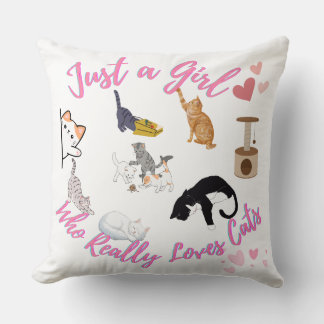 Almofada Apenas Uma Menina Que Ama Gatos