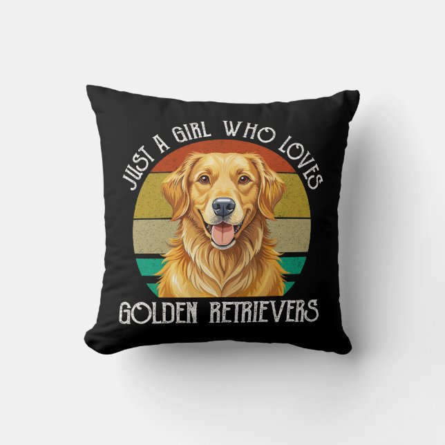 Almofada Apenas Uma Menina Que Ama Golden Retrievers (Frente)