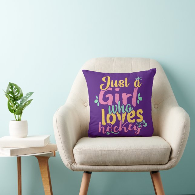Almofada Apenas Uma Menina Que Ama Hóquei (Cadeira)