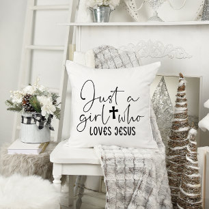 Almofada Apenas Uma Menina Que Ama Jesus Personalizado