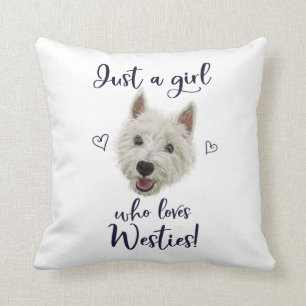 Almofada Apenas uma menina que ame Westies