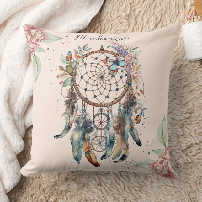 Almofada Apoio de Capa de Boho Sonho Personalizado Nome (Cobertor)