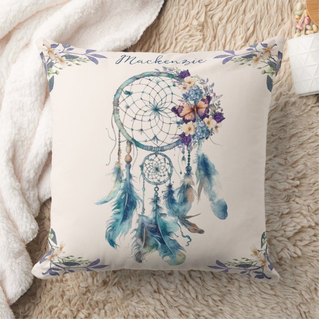 Almofada Apoio de Capa de Boho Sonho Personalizado Nome (Cobertor)