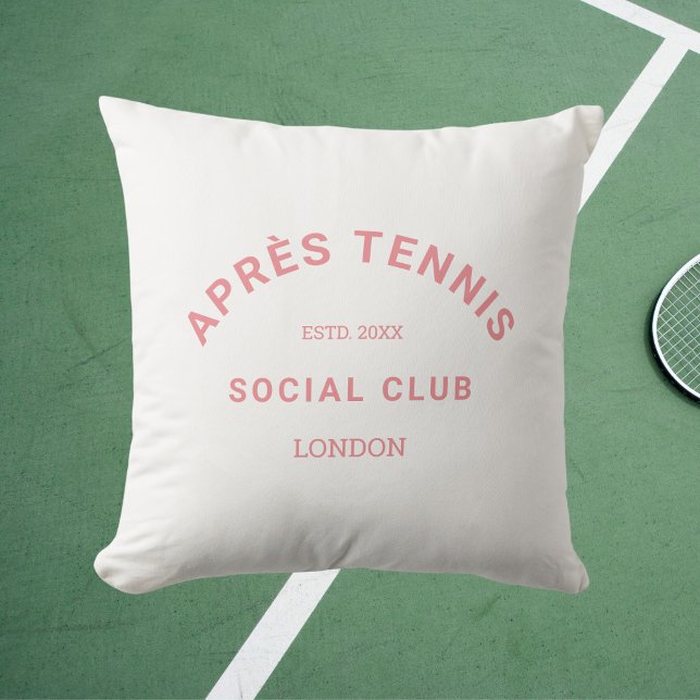 Almofada Après Tennis Social Club Crista Rosa Personalizada (Criador carregado)