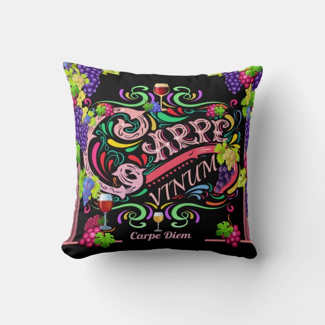 Almofada Aproveite o Vinho Agarre o Dia (Frente)