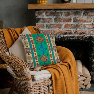 Almofada Aqua Blue Shamrock Green - Kilim Turco