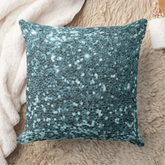 Almofada Aqua Faux Sequin Glitter Travesseiro decorativo