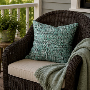 Almofada Aqua Seafoam Azul Cinza Verde Bússola Padrão Tecid