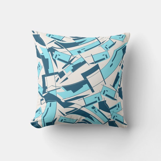 Almofada Aqua Turquoise Diagonal Disparada Design (Frente)