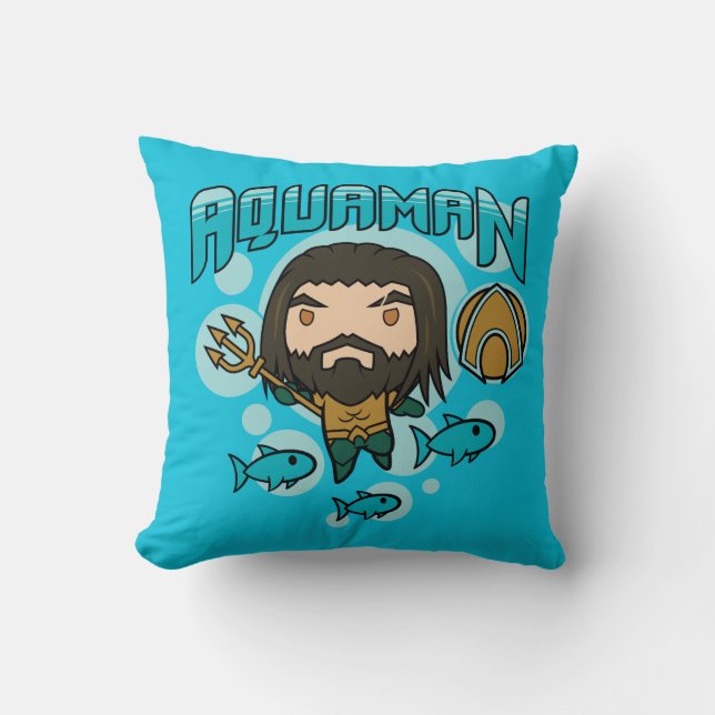 Almofada Aquaman | Gráfico submarino de Chibi Aquaman (Frente)