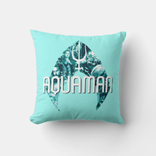 Almofada Aquaman Orin, Mera, Orm & Black Manta, Símbolo