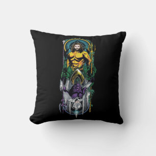 Almofada Aquaman Painel Orin & Orm Reversible Art Nouveau