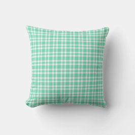 Almofada Aquamarine White Plaid Pattern