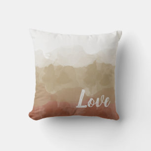 Almofada Aquarela Amor Taupe Quente