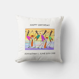 Almofada Aquarela, Arte Africana, Exprimindo Felicidade