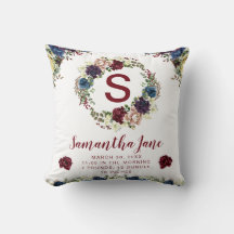 Aquarela Azul e Vermelho Flores de Inverno Vermelh