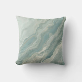 Almofada Aquarela Azul Verde Sálvia Abstrato Impressão 40cm