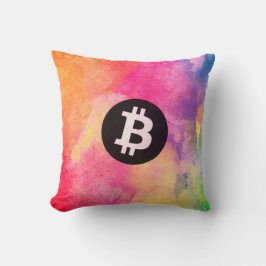 Almofada Aquarela Bitcoin (Estilo 1 - Gênesis)