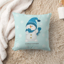 Almofada Aquarela Bonita Pequena Neve Beanie Blue Baby