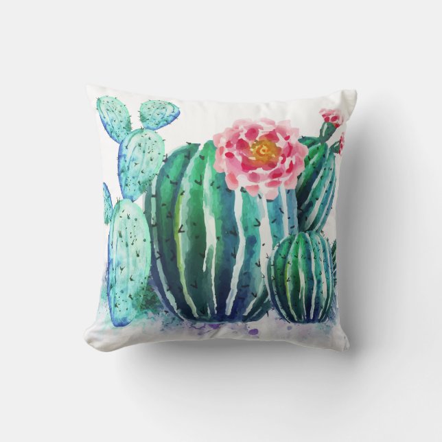 Almofada aquarela Cactus (Frente)