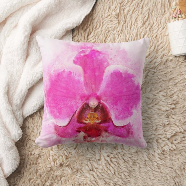 Almofada Aquarela de flor de orquídea - rosa wb 02 (Cobertor)