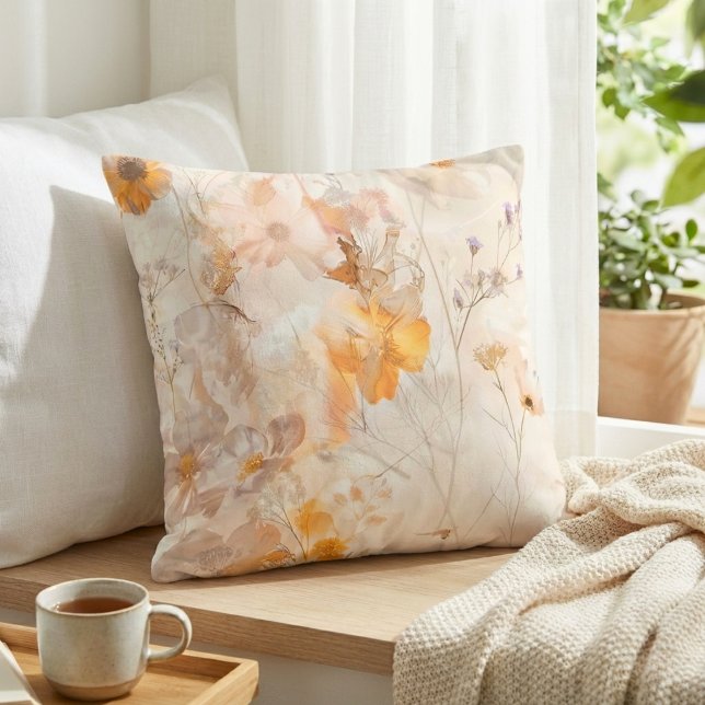Almofada Aquarela Floral Elegante (Criador carregado)