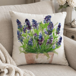 Almofada Aquarela Floral Lavanda