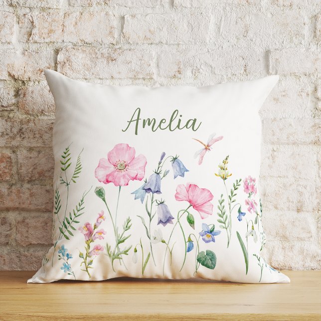 Almofada Aquarela Floral Primavera Personalizada (Criador carregado)