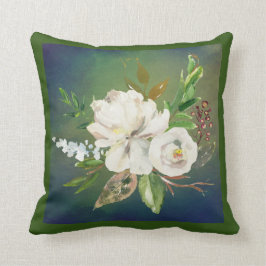 Almofada Aquarela Floral Verde e Branca impressionante