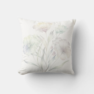 Almofada Aquarela Flores Silvestres Pastéis Macios