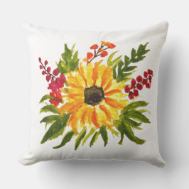 Almofada Aquarela Girassóis Bonitos Modernos Bonito