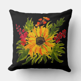 Almofada Aquarela Girassóis Bonitos Modernos Bonito